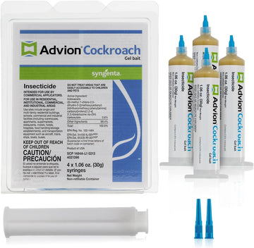 Advion Cockroach Gel Bait, (3 Pack) 12 Tubes X 30-Grams, German Roach Insect Pest Control, Indoor And Outdoor Use, Roach Killer Gel For American, German And Other Major Cockroach Species