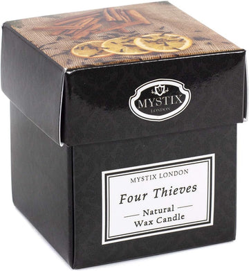 Mystix London | Four Thieves - Scented Candle Small 8Cl | Best Aroma For Home, Kitchen, Living Room And Bathroom | Perfect As A Gift | Reusable Glass Jar