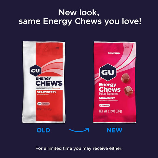 Gu Energy Chews, Lemonade Energy Gummies With Electrolytes, Vegan, Gluten-Free, Kosher, And Dairy-Free On-The-Go Energy For Any Workout, 12 Bags (24 Servings Total)