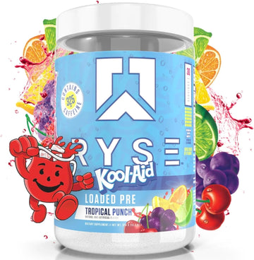 RYSE Up Supplements Loaded Pre Workout Powder Supplement for Men & Women | Pumps, Energy, Focus | Beta Alanine + Citrulline | 390mg Caffeine | 30 Servings (Tropical Punch)