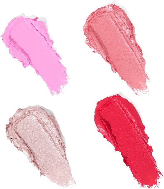 I Heart Revolution Watermelon Dreams Blush & Highlighter Quad, Cream Highlighter & Blush Face Palette, Vegan & Cruelty-Free, 2.8G