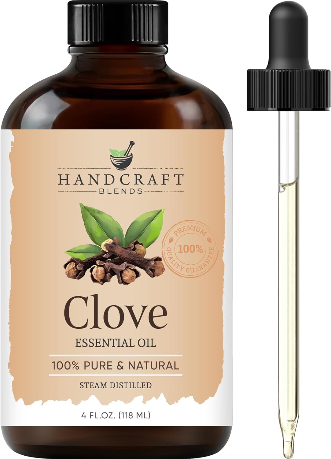 Handcraft Blends Clove Essential Oil - Huge 4 Fl Oz - 100% Pure And Natural - Premium Grade With Glass Dropper
