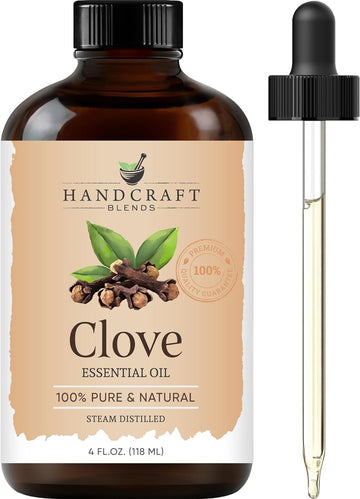 Handcraft Blends Clove Essential Oil - Huge 4 Fl Oz - 100% Pure And Natural - Premium Grade With Glass Dropper