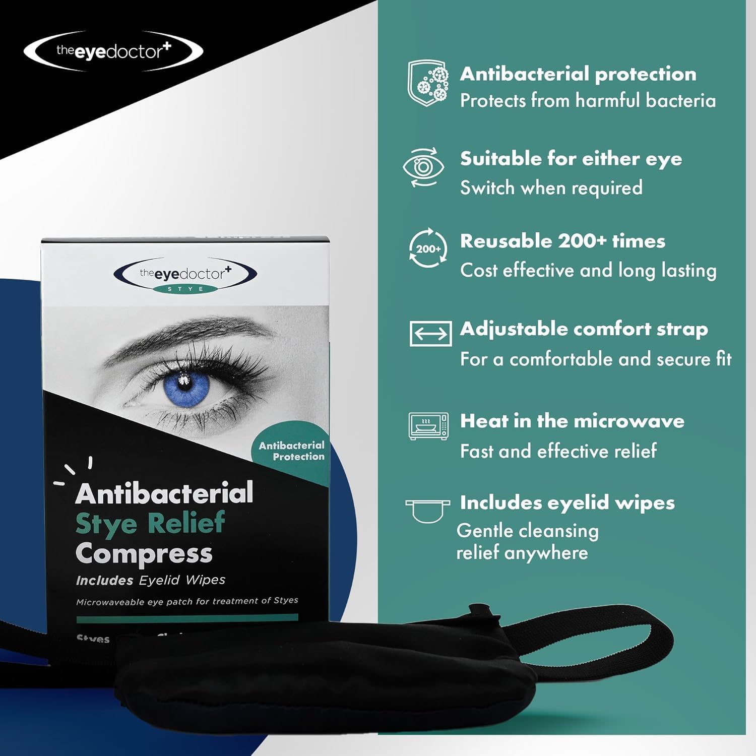 The Eye Doctor Stye Relief Compress Featuring Sterileyes - Microwaveable Single Eye Patch - Treatment of Styes, Chalazion & Cyst - Moist Heat Mask for Dry Eyes, Blepharitis & MGD : Amazon.co.uk: Health & Personal Care