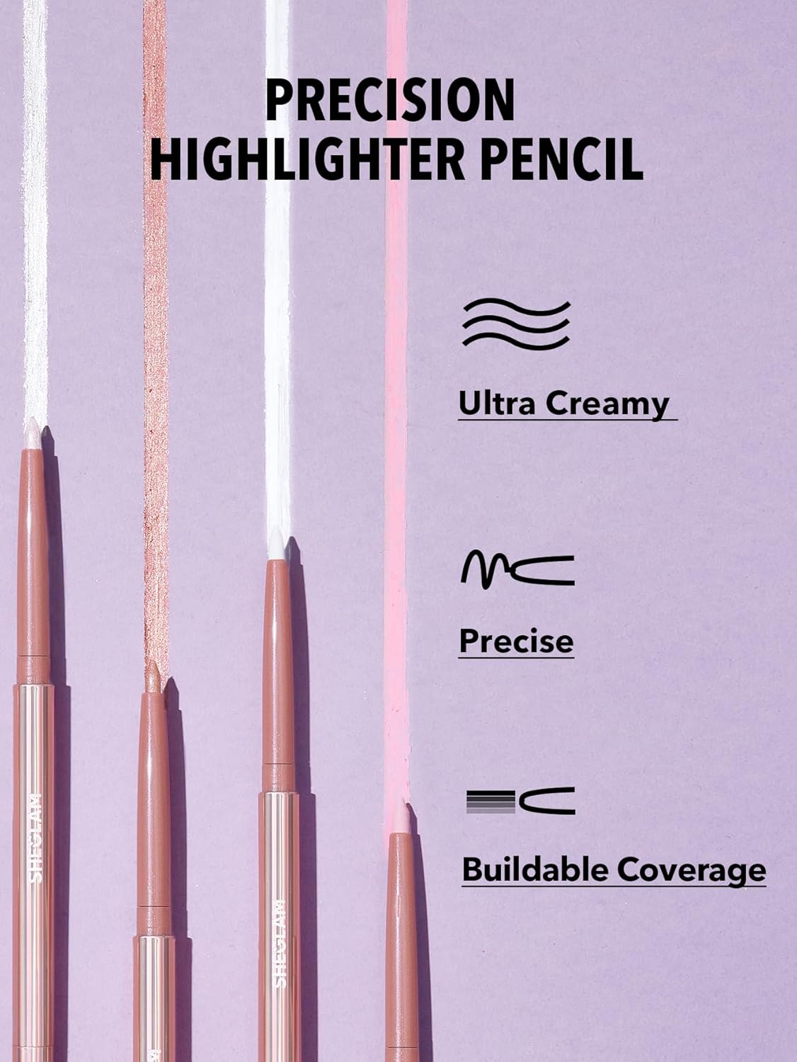 SHEGLAM Fairy Wand Precision Highlighter Pencil Long Wear Brighten Eyes Silky Smooth Blendable Cream Eyeliner Eye Makeup - Cloud Matte : Beauty & Personal Care