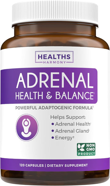 Adrenal Support & Cortisol Manager (Non-GMO) Powerful Adrenal Health with L-Tyrosine & Ashwagandha - Maintain Balanced Cortisol Levels & Stress Relief - Fatigue Supplement - 120 Capsules