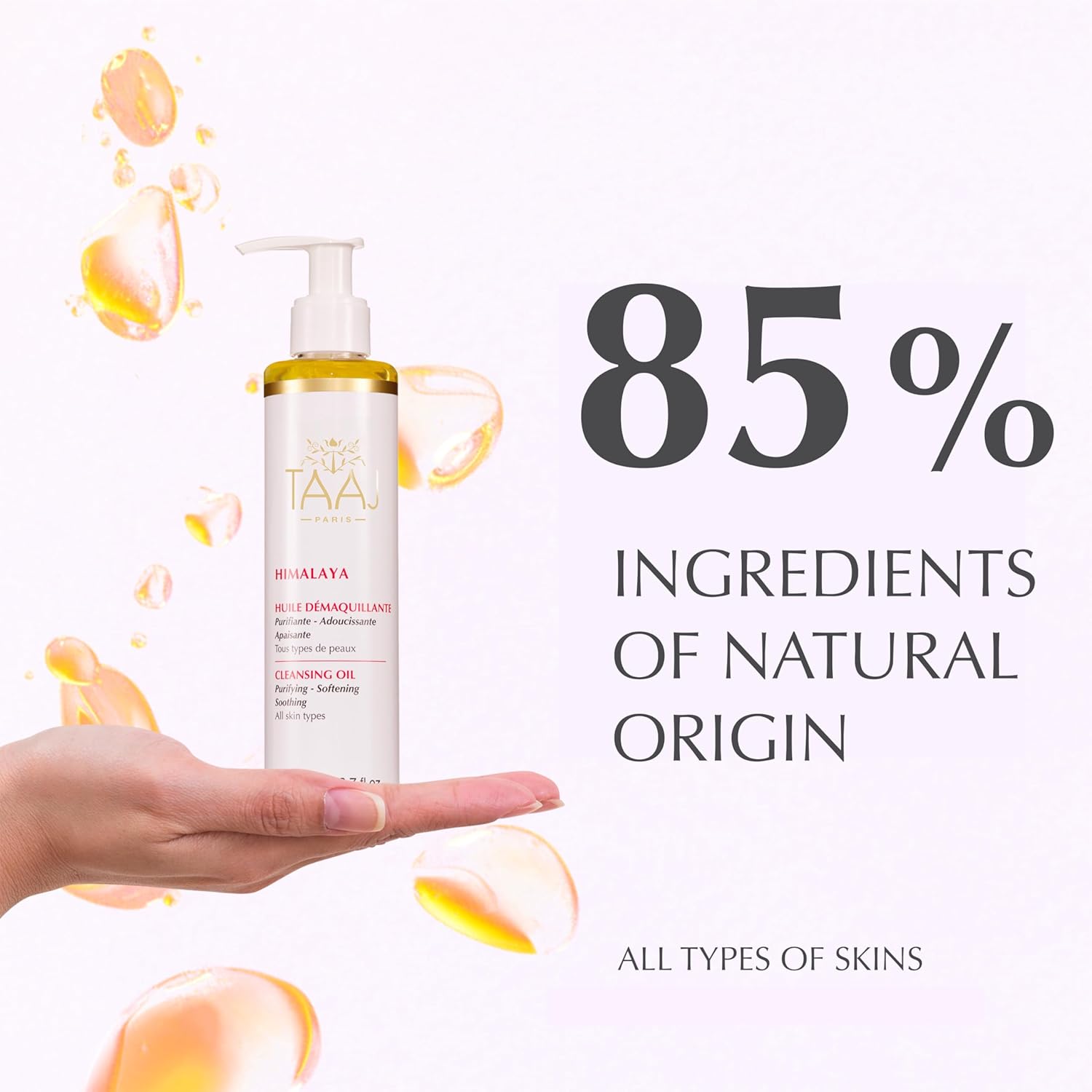 Taaj | Himalaya Cleansing Oil – Gentle & Melting Texture | Deep-Cleansing & Hydrating Skincare | Removes Impurities & Makeup | Soft, Clear & Calm Skin | All Skin | 85% Natural & Vegan | 6.8 Fl Oz : Beauty & Personal Care