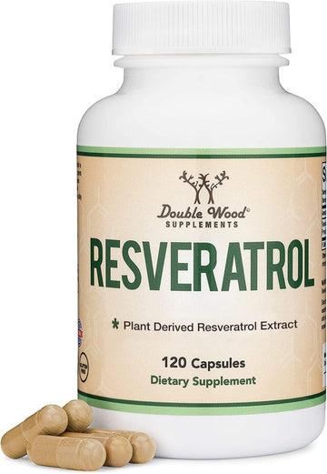 Resveratrol Supplement 500Mg Per Serving, 120 Capsules (Resveratrol Polygonum Root Extract Providing 50% Trans Resveratrol) Healthy Aging Support By Double Wood