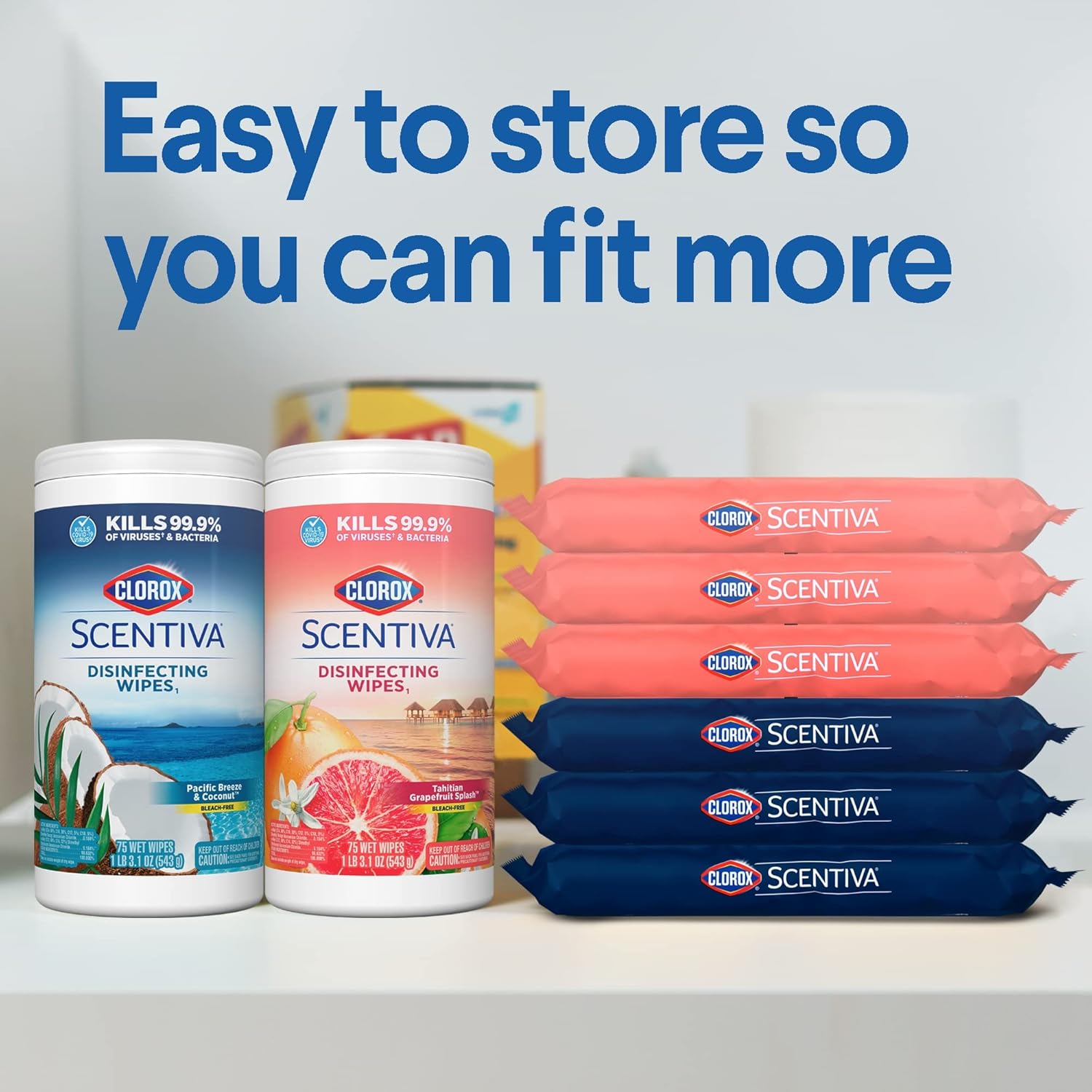 Clorox Scentiva Disinfecting Wet Mopping Cloths,Pacific Breeze & Coconut,24 Wet Refills(Pack of 2)& Clorox Scentiva Wipes,Bleach Free Cleaning Wipes,Pacific Breeze & Coconut,75Count(Pack of 3) Bundle : Health & Household