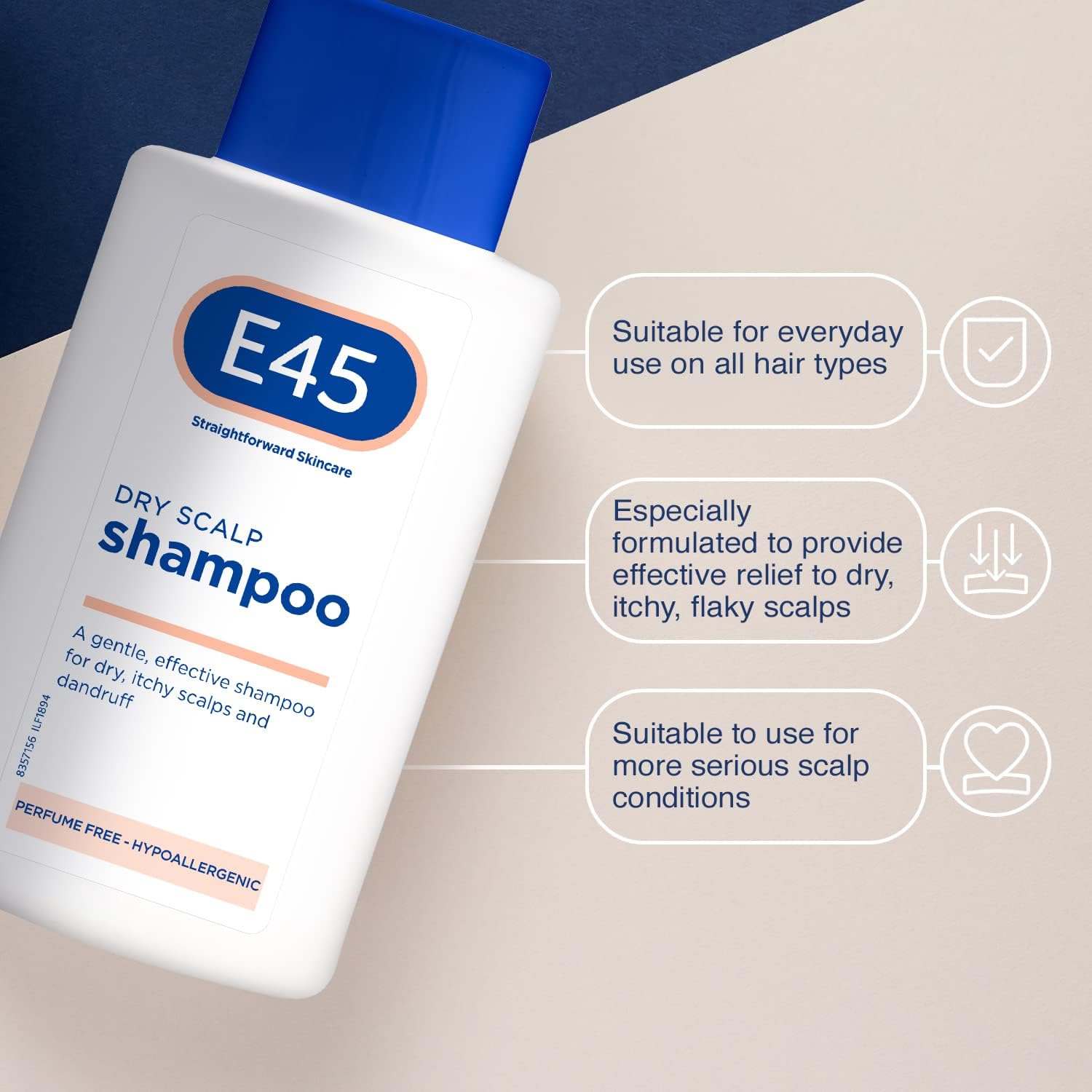 E45 Dermatological Dry Scalp Shampoo 200 ml - E45 Shampoo for Dry Scalp Relief – Dry Scalp Shampoo with Pro Vitamin B5 to Hydrate Hair – for Clean and Shiny Hair - Anti Dandruff Shampoo – Perfume Free : Amazon.co.uk: Beauty