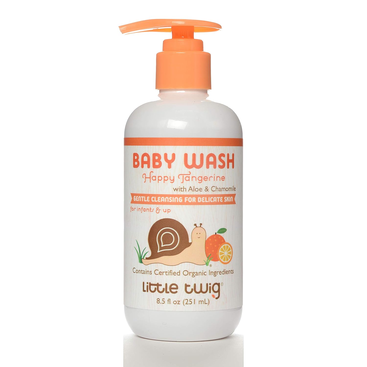 Little Twig® Baby Wash, Natural Plant Derived Formula, Tangerine, 8.5 fl oz