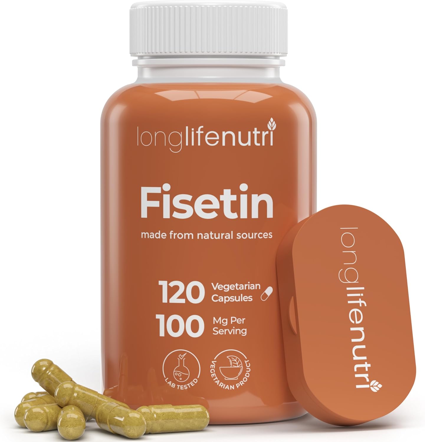 Fisetin 100Mg - From Rhus Succedanea Stem Extract, 120 Vegetarian Capsules, Senolytic Supplement For Aging & Longevity, 4-Month Supply, Organic, Gmp Certified, Made In Usa