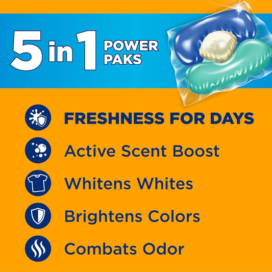 Arm & Hammer Clean Burst 5-In-1 Laundry Detergent Power Paks, High Efficieny (He), 42 Count