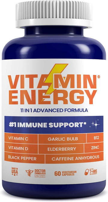 Vitamin Energy Immune Capsules, Up To 7+ Hours Of Energy, 30 Capsules, 1 Bottle