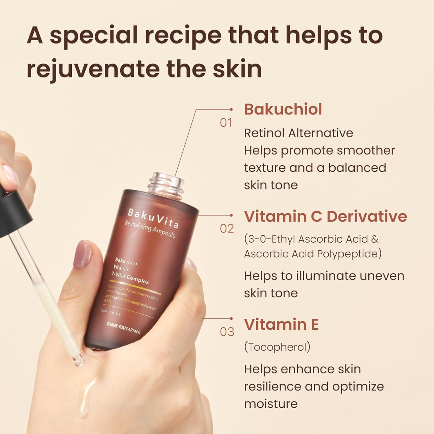 THANKYOU FARMER BakuVita Revitalizing Ampoule 50ml : Amazon.co.uk: Beauty