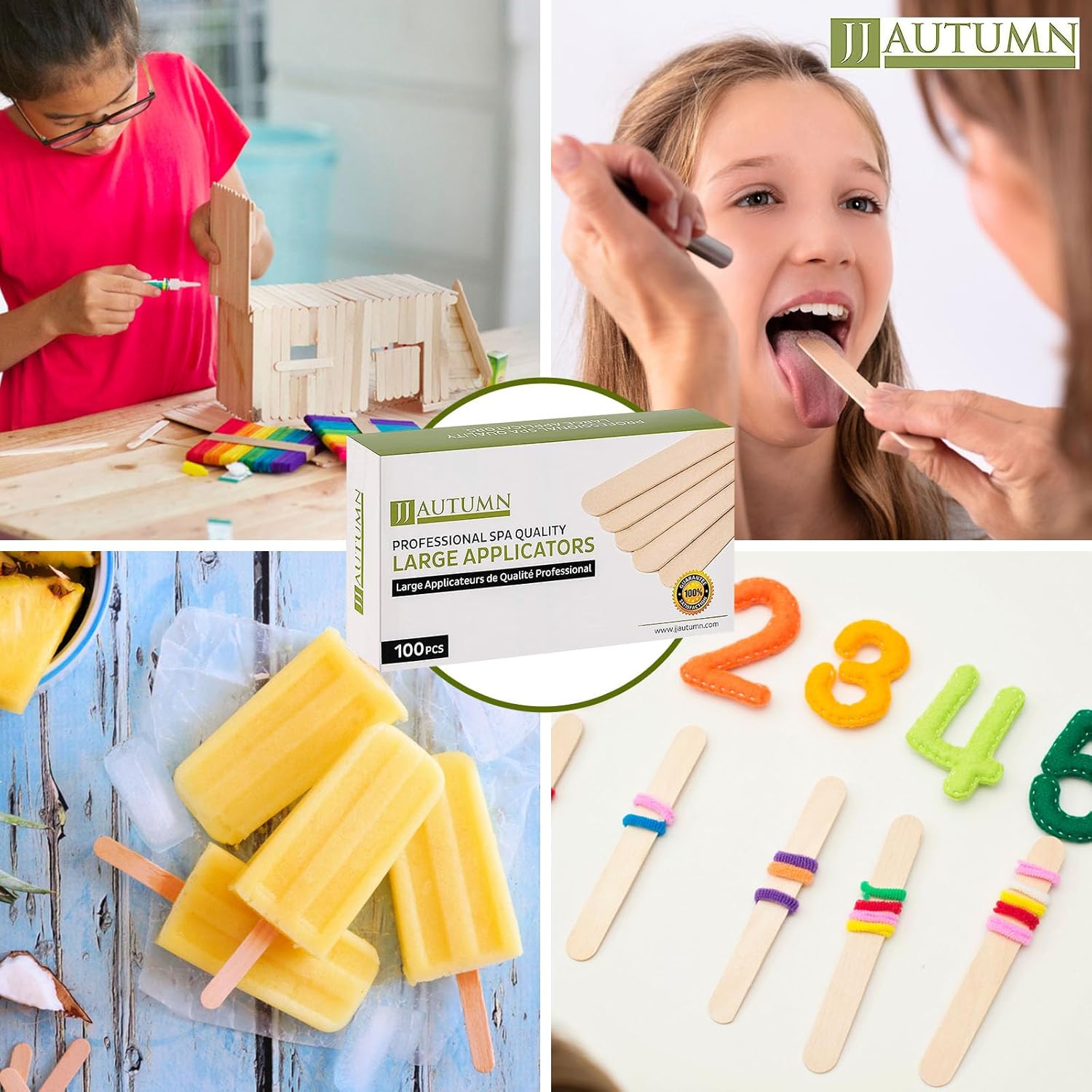 Wooden Wax Sticks For Hair Removal 100 Pcs Large Wood Popsicle Sticks For Waxing Tongue Depressor Wood Stick Wood Craft Supplies 6 Inch Wax Applicator : Beauty & Personal Care