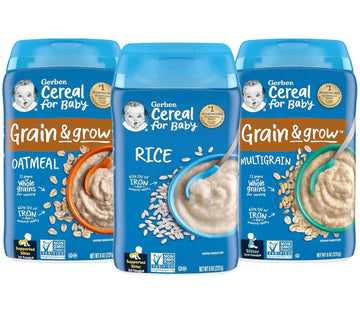 Gerber Cereal Basics Variety Pack, Oatmeal, Rice, And Multigrain, 8 Ounce (Pack Of 3)