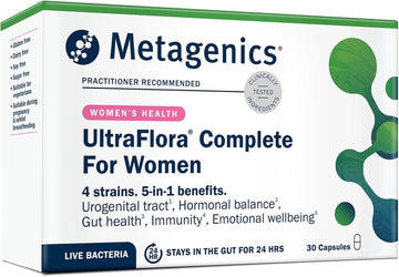 Metagenics Ultraflora Complete For Women - Daily Probiotic - 5-In-1 Benefits - 4 Strains - 30 Vegetarian Capsules