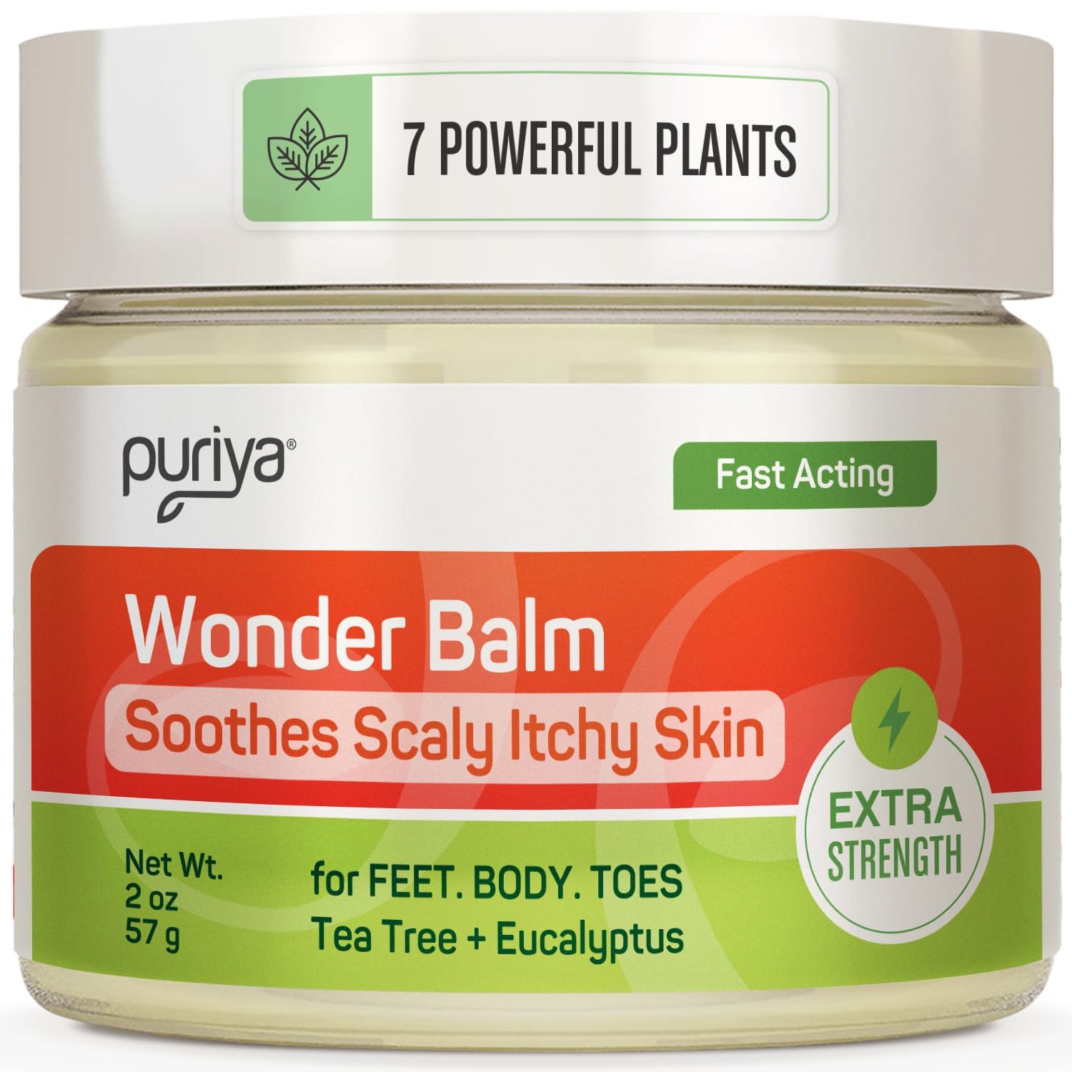 Tea Tree Oil Balm, Extra Strength, Pair Well with Jock Itch Cream, Spray, Athletes Foot, Ringworm Cream for Human, Fast Acting for Dry, Itchy Skin, Plant Powered Wonder Balm