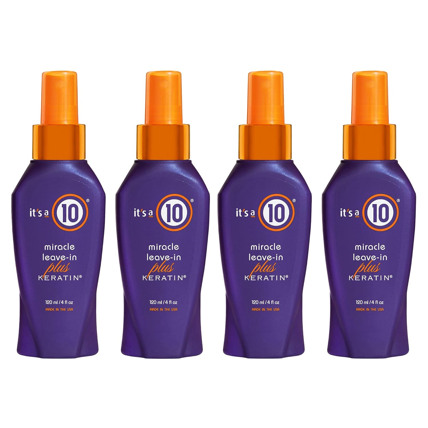 It'S A 10 Haircare Miracle Leave-In Plus Keratin Spray, 4 Fl. Oz. (Pack Of 4)
