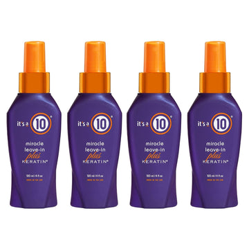 It'S A 10 Haircare Miracle Leave-In Plus Keratin Spray, 4 Fl. Oz. (Pack Of 4)