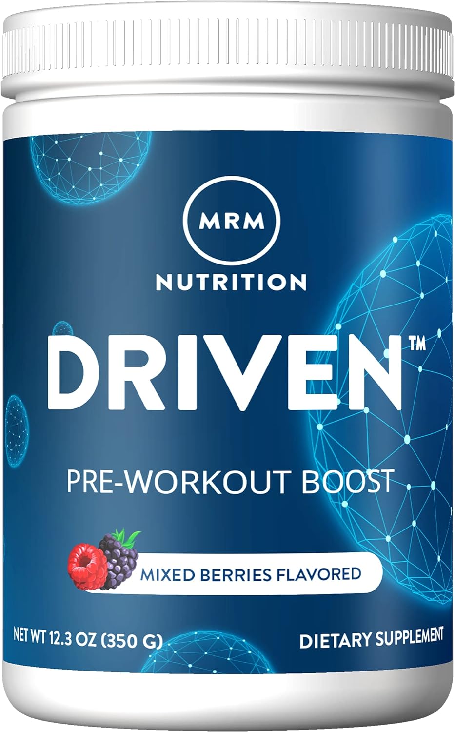 MRM Nutrition Driven Pre-Workout Powder | Mixed Berry Flavored | 125mg