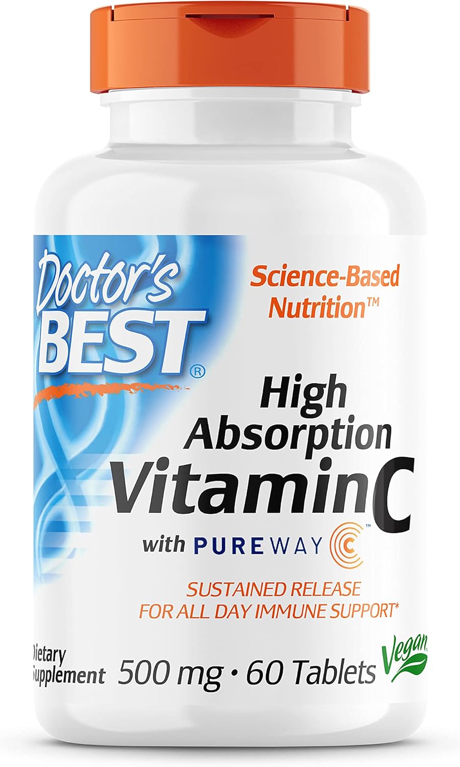Doctor'S Best 12-Hour Vitamin C 500Mg With Pureway-C, Supports Immune System, Potent Antioxidant 60 Tablets