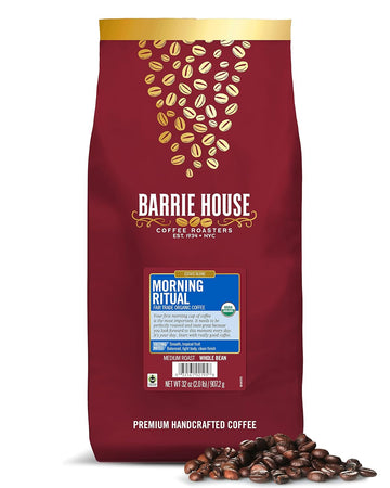 Barrie House Morning Ritual Breakfast Blend Whole Bean Coffee, 2 Lb Bag | Fair Trade Organic Certified | Medium Roast | Light Body And Clean Finish | 100% Arabica Coffee Beans