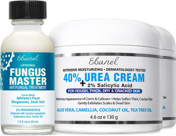 Ebanel Bundle Of Fungus Treatment 1 Oz, And 2 Pack 40% Urea Cream 4.6 Oz