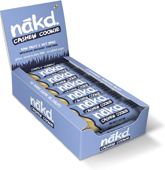 Nakd Cashew Cookie Natural Bars -Fruit & Nut Vegan - Gluten Free - 35 G (Pack Of 18) & Peanut Delight Natural Fruit & Nut Bars - Vegan Bars - Gluten Free - Healthy Snack, 35 G (Pack Of 18)