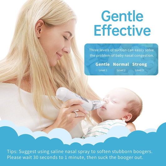 Baby Nasal Aspirator, 3 Levels Suction Electric Nose Sucker, Soothing Light & Nursery Rhymes