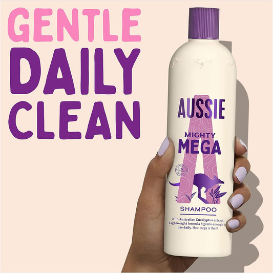 Aussie Mega Shampoo And Conditioner Set, Hair Care For Dry Damaged Hair, Vegan Shampoo And Conditioner, Silicone Free, Xl Value Pack, 675Ml Shampoo And 470 Conditioner, Pack Of 2