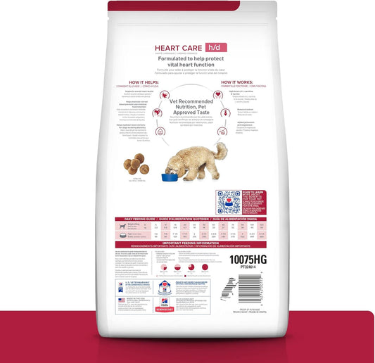 Hill'S Prescription Diet H/D Heart Care Chicken Flavor Dry Dog Food, Veterinary Diet, 17.6 Lb. Bag