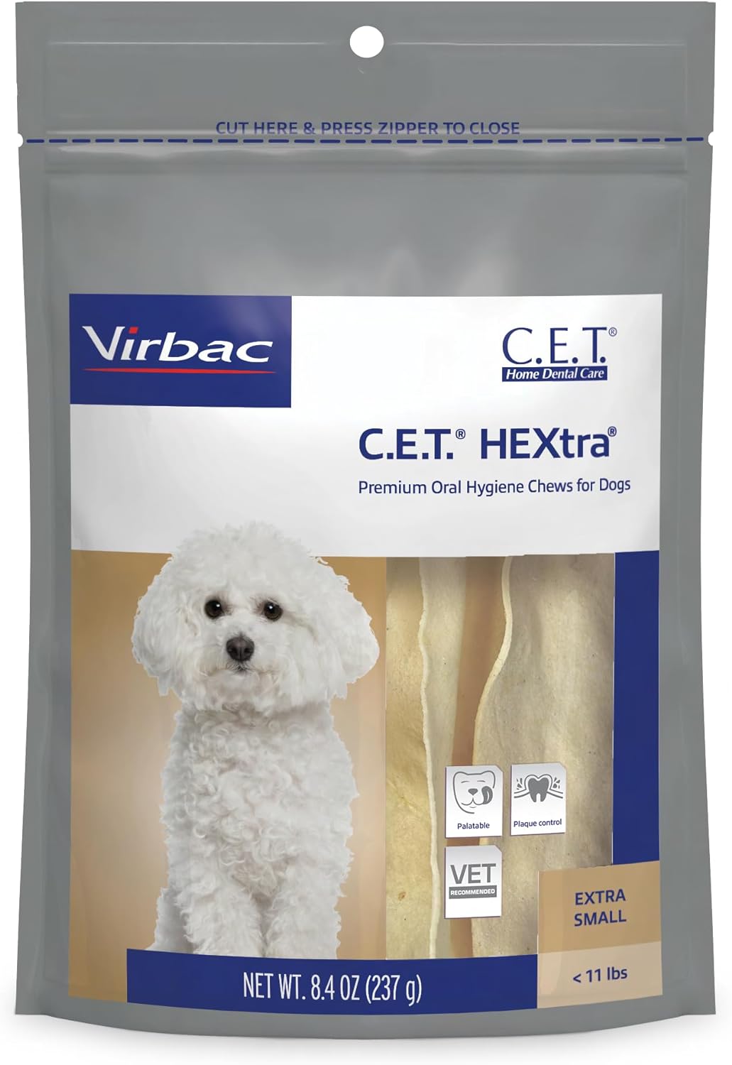 Virbac CET HEXtra Premium Oral Hygeine for Dogs, under 11 lbs(Pack of 1)