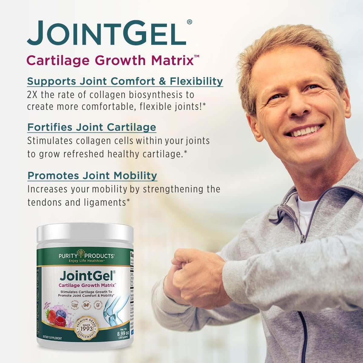 Purity Products JointGel Formula Collagen Peptides + MSM - Supports Jo