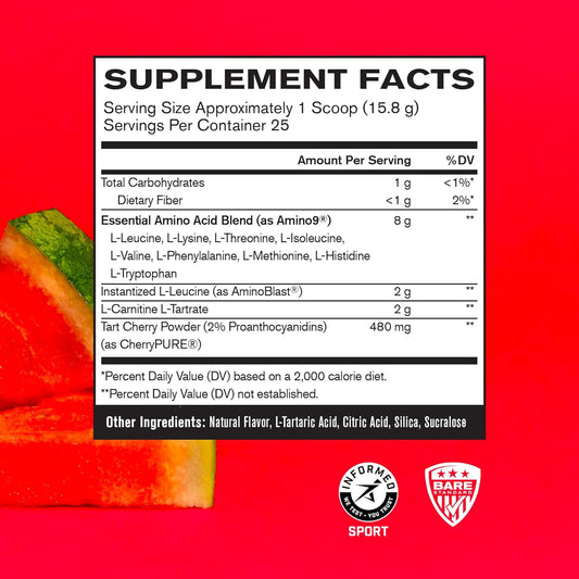 BARE PERFORMANCE NUTRITION BPN Recover Post-Workout Enhanced Muscle Recovery Drink Mix, Watermelon, 25 Servings