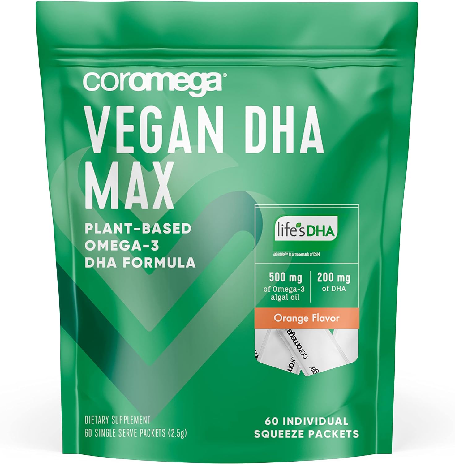 Coromega Vegan DHA, Plant-Based Omega-3 Algal Oil, Heart, Eye, Immune