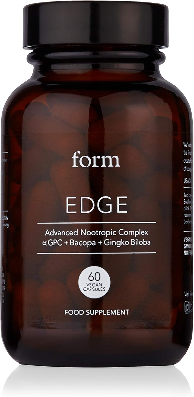 Form Edge - Natural Nootropic For Focus | Cognitive Supplement With Alpha Gpc, Bacopa Monnieri, Ginkgo Biloba & B Vitamins | Supports Memory, Calmness & Mental Performance