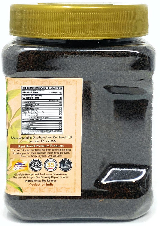 Rani Assam Tea (Indian Loose Leaf Bold Black Tea) 12Oz (340G) Pet Jar ~ All Natural | Vegan | Gluten Friendly | Salt & Sugar Free | Non-Gmo | No Colors | Indian Origin