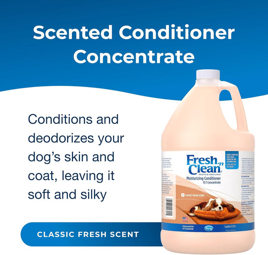 Pet-Ag Fresh ’N Clean Conditioner, Classic Fresh Scent (15:1 Concentrate) - 1 Gallon - Moisturizes With Vitamin E & Aloe Vera - Strengthens & Repairs Coats - Soap Free