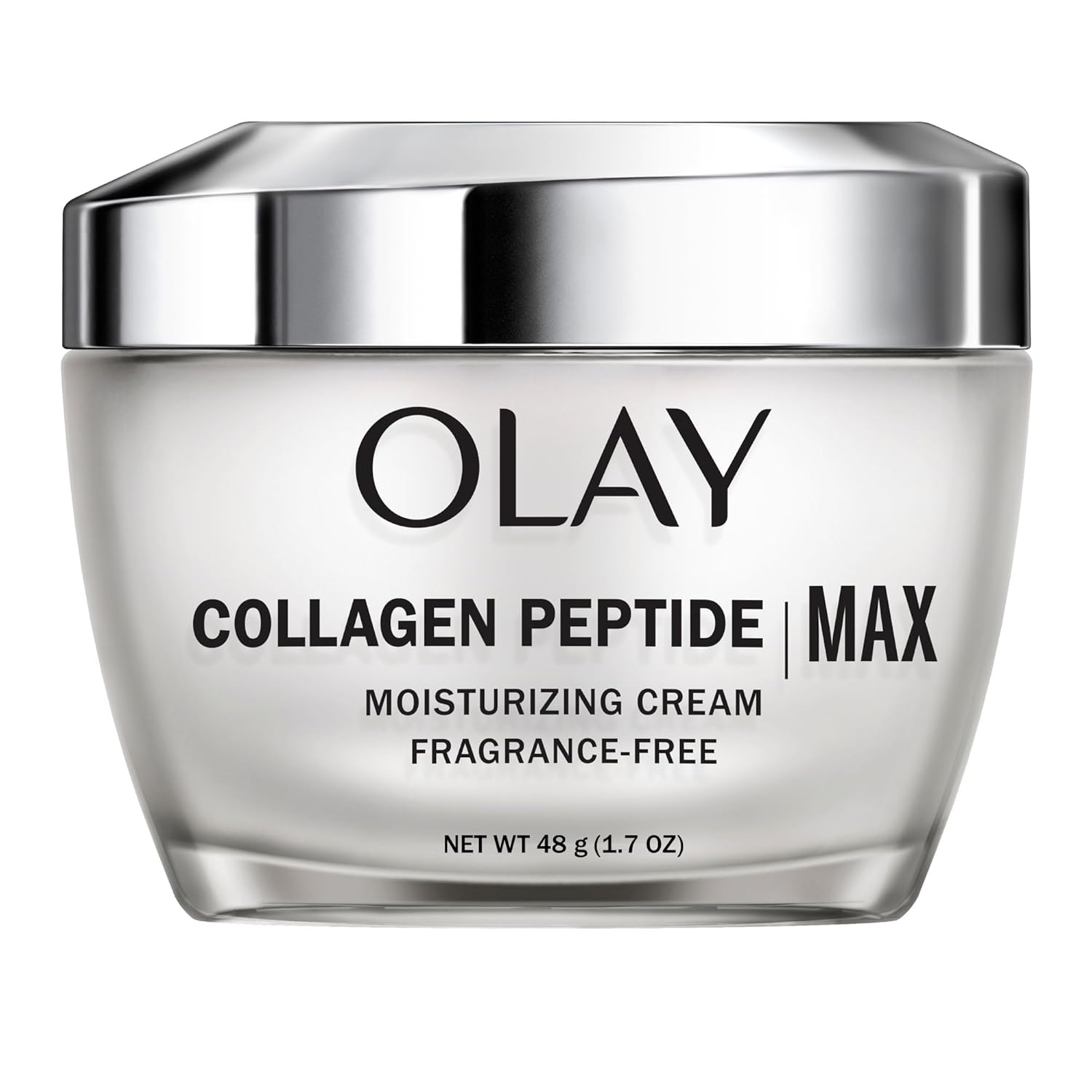 Olay Collagen Peptide Max Face Moisturizer, Firm - Plump - Hydrate, Fragrance Free Cream With Vitamin B3, 1.7 Oz