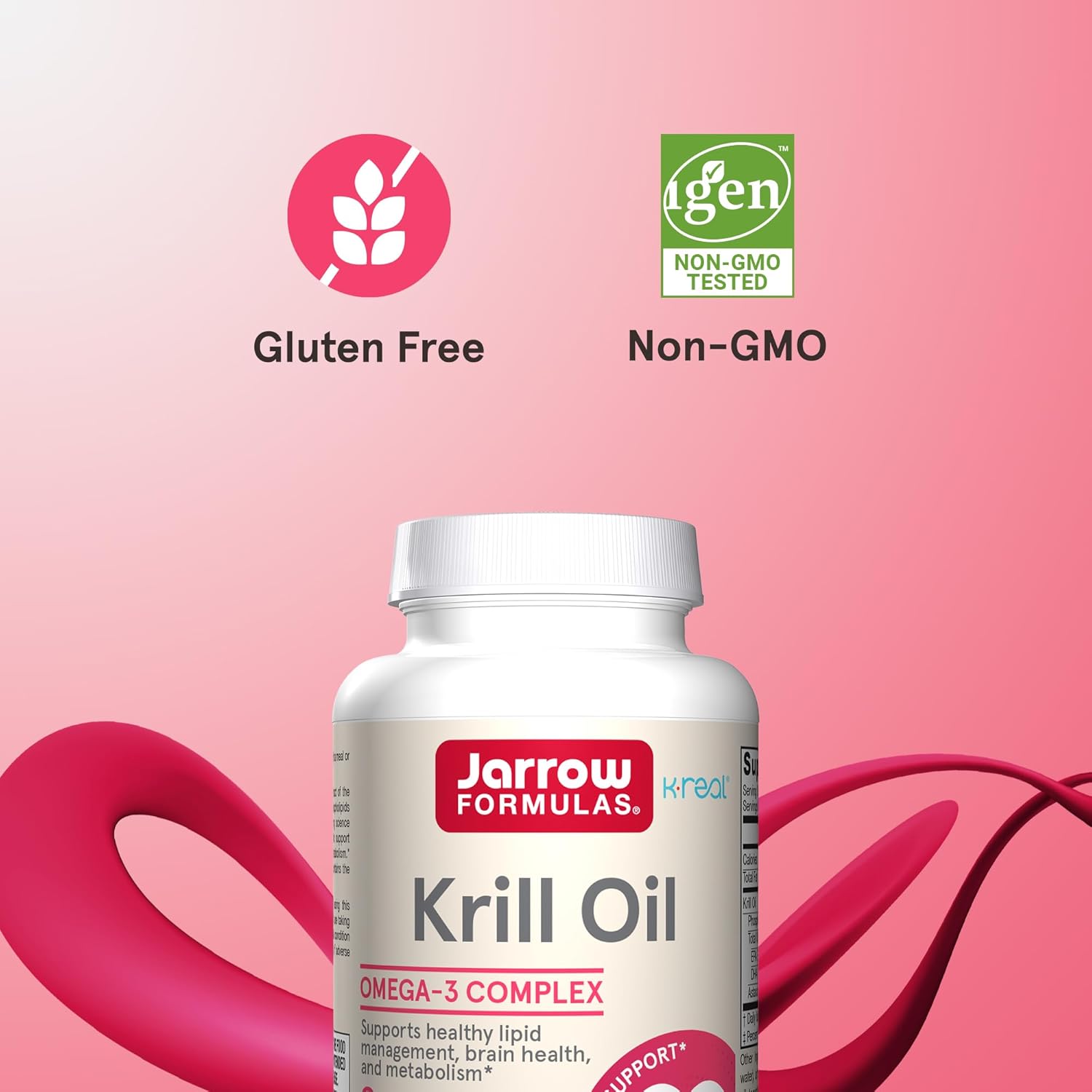 Jarrow Formulas Krill Oil - Phospholipid Omega-3 Complex with Astaxanthin - 120 Softgels - 60 Servings - Supports Lipid Management, Metabolism, Brain & Heart Health - EPA & DHA - Gluten Free - Non-GMO : Health & Household