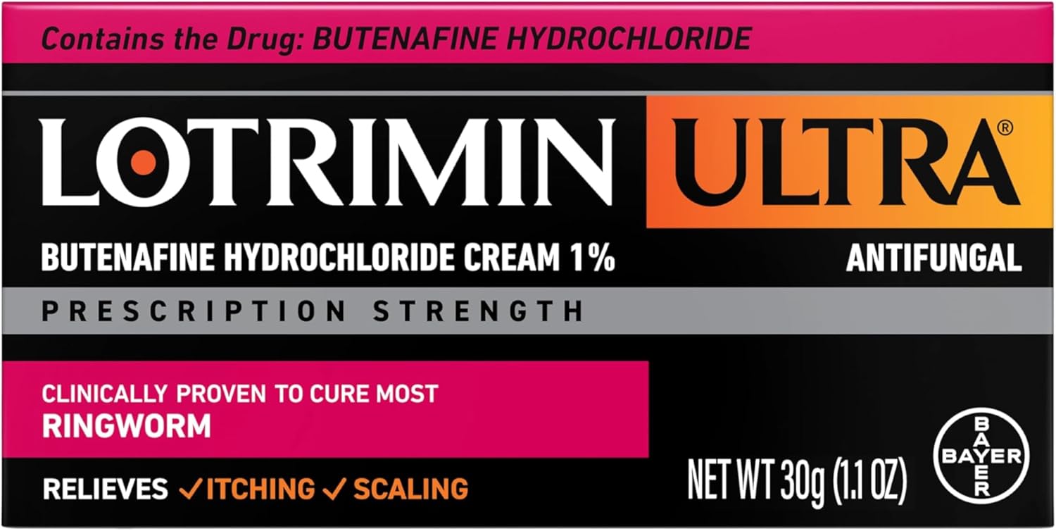 Lotrimin Ultra Ringworm Cream Butenafine Hydrochloride Cream 1% - Clinically Proven Effective Antifungal Cream Treatment Of Most Ringworm, 1.1 Ounce (30 Grams)