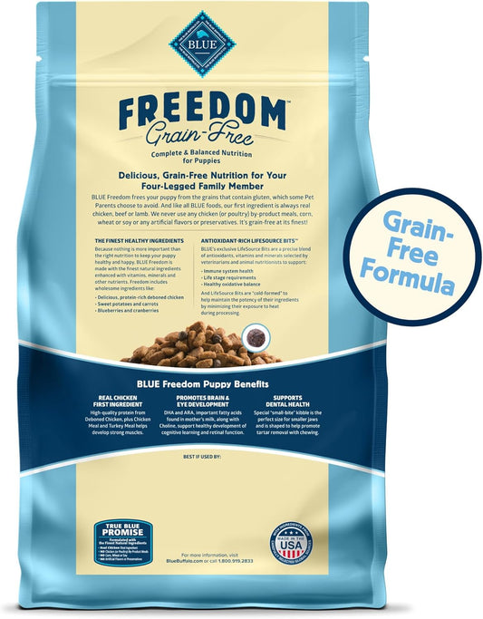 Blue Buffalo Freedom Grain-Free Puppy Dry Dog Food With Dha, Complete & Balanced Nutrition For Puppies, Made In The Usa With Natural Ingredients, Chicken & Potatoes, 4-Lb. Bag