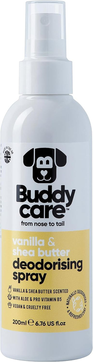 Buddycare Dog Deodorising Spray - Deodorising Spray for Dogs - With Aloe Vera and Pro Vitamin B5 (Vanilla & Shea Butter, 200ml)B75503