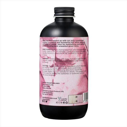 Bleach London Rosé Conditioner - Vegan & Peta-Approved Soft Pink Conditioner, For Bleached Blonde And Pastel Pink Hair, Colour Depositing, Eliminates Blue Dye - Paraben Free - (250 Ml)