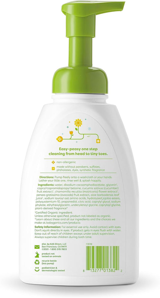 Babyganics Shampoo & Body Wash Pump Bottle, Chamomile Verbena, 16 Oz