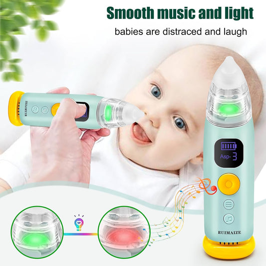 Electric Baby Nasal Aspirator, Nose Suction for Babies, Booger Sucker for Toddler with 3 Silicone Tips