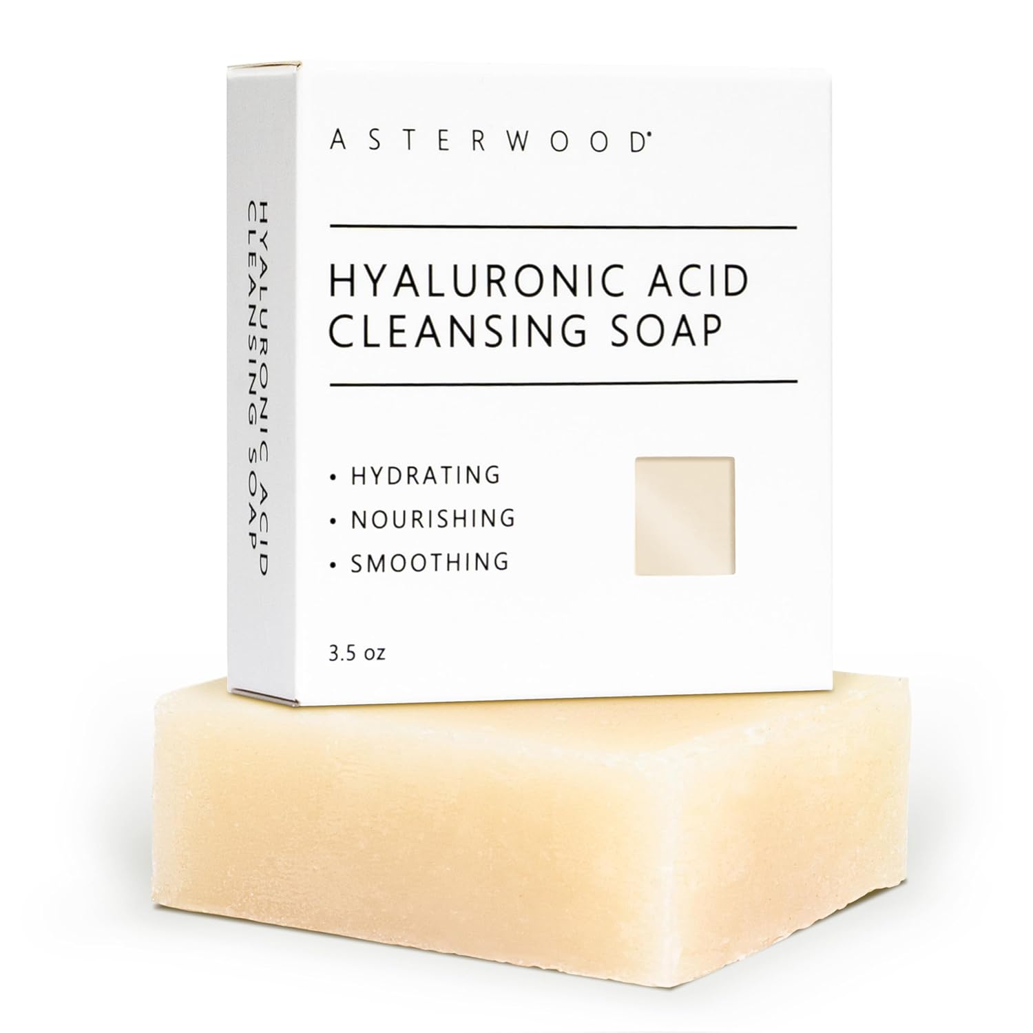 Hyaluronic Acid Cleansing Face Soap - Facial Soap For Women & Men - Collagen Boosting, Hydrating, Plumping, Soothing - Bar Soap - Fragrance-Free - Suitable For Sensitive Skin - 3.5 Oz