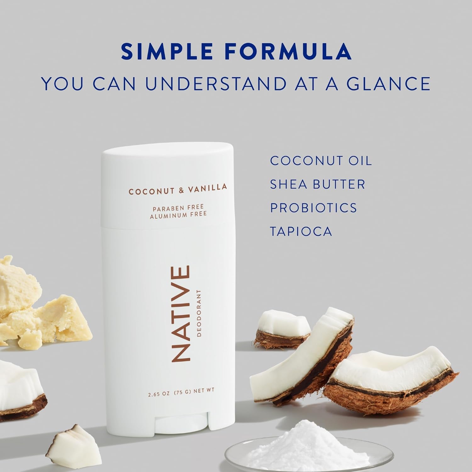 Native Deodorant Contains Naturally Derived Ingredients, 72 Hour Odor Control | Deodorant For Women And Men, Aluminum Free With Baking Soda, Coconut Oil And Shea Butter | Unscented